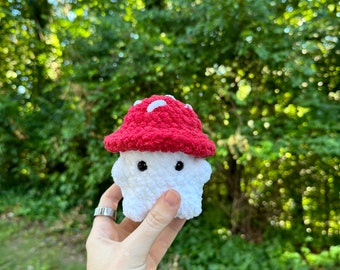 Handmade Mushroom Boy Crochet Plushie Stuffed Animal Toy