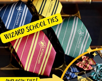 Wizard House Ties, Harry Bow Ties, Potter Wedding, Potter Neck Ties, Harry Formal Wear, School Tie