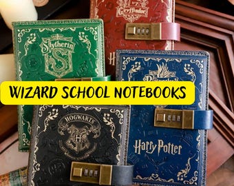 Wizard School Junk Journal, Magic School Journal, Hogwarts Notebook, Potter Inspired Notebook, Harry Leather Journal