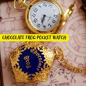 Schokofrosch Taschenuhr, Harry Merchandise, Magische Taschenuhr, Zauberer Schule Taschenuhr, Gold Taschenuhr