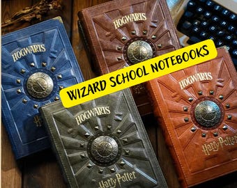 Wizard School Junk Journal, Magic School Journal, Hogwarts Notebook, Harry Inspired Notebook, Potter Leather Journal