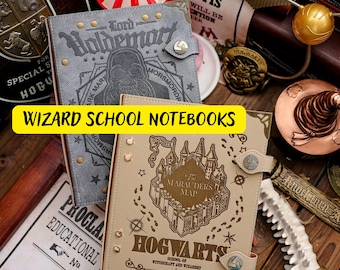 Wizard School Junk Journal, Magic School Journal, Hogwarts Notebook, Harry Inspired Notebook, Potter Leather Journal