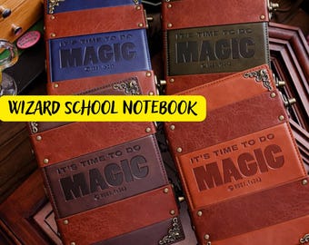 Wizard School Junk Journal, Magic School Journal, Hogwarts Notebook, Harry Inspired Notebook, Harry Leather Journal