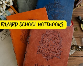 Wizard School Junk Journal, Magic School Journal, Hogwarts Notebook, Potter Inspired Notebook, Harry Leather Journal