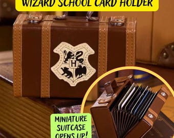 Wizard School Card Holder, Hogwarts Suitcase Card Holder, Harry Suitcase Card Holder, Miniature Card Holder, Magical Card Holder