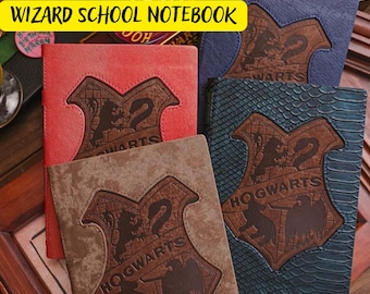 Wizard School Junk Journal, Magic School Journal, Hogwarts Notebook, Potter Inspired Notebook, Harry Leather Journal