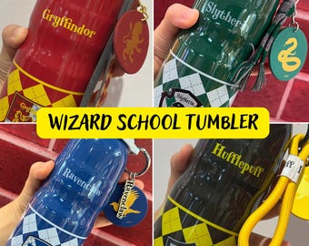 Wizard School Water Bottle, Hogwarts Stainless Steel Tumbler, Harry Tumbler, Magic School Tumbler, Potter Houses Tumbler, Stanley Owala