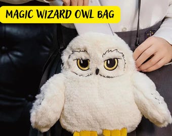 Owl Sling Bags, Furry Sling Bags Crossbody Bags, Hedwig-inspired Owl Bag, Cute Owl Bag, Owl Accessory, Magical Owl Merchandise, Wizard Owl
