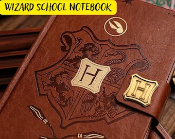 Wizard School Junk Journal, Magic School Journal, Hogwarts Notebook, Harry Inspired Notebook, Harry Leather Journal