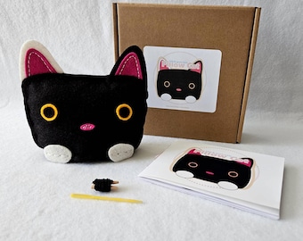 Pillow Cat Stitch Kit, Kids Sewing Kit, Craft Kit for Teens