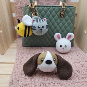 Large Spring Bag Charm, Plushie Backpack Accessory, Easter Purse Keychain