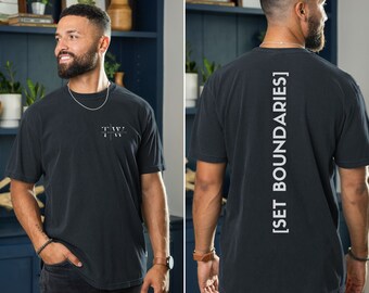 Set Boundaries Mens Inspiring and Motivational Shirt. Impactful, Minimalist, Inspiring