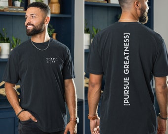 Pursue Greatness Mens Inspiring and Motivational Shirt. Impactful, Minimalist, Inspiring,