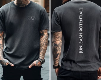 Unleash Potential Mens Inspiring and Motivational Shirt. Impactful, Minimalist, Inspiring