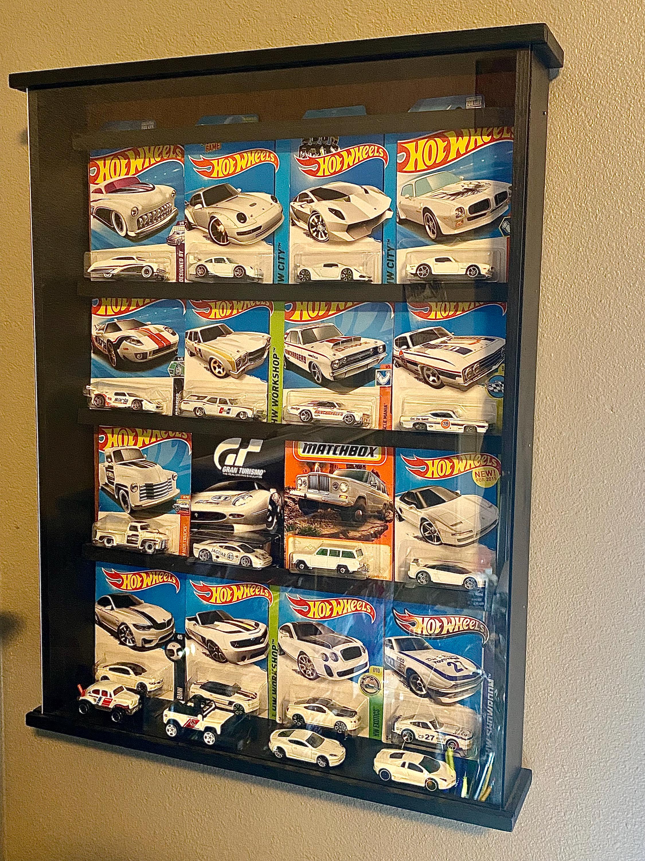 Model Car Display Case for 1/64 Packaged Hot Wheels, Matchbox