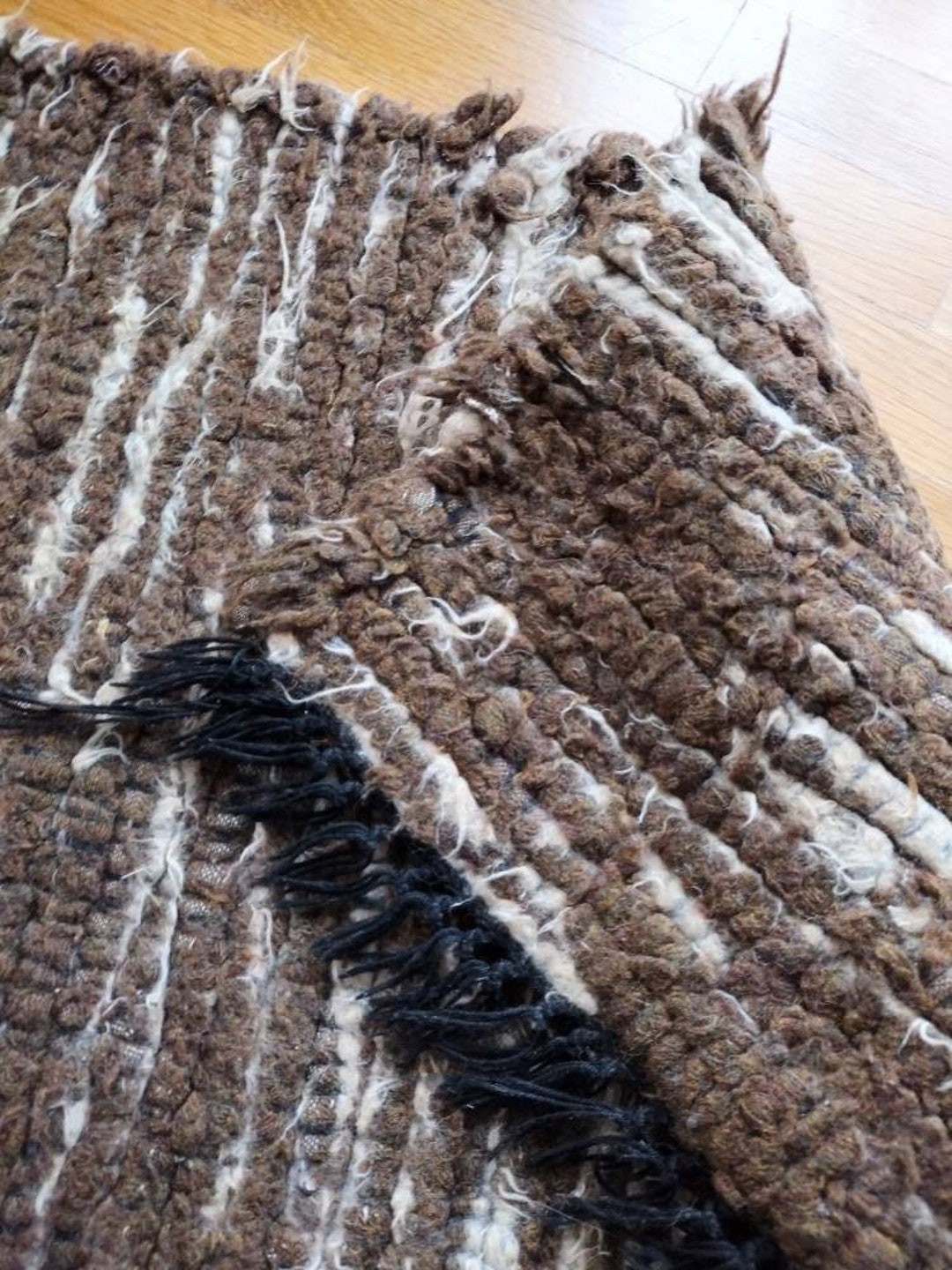 Brown Rag Rug Thick Rag Rug Brown 24 X 45 Inches - Etsy