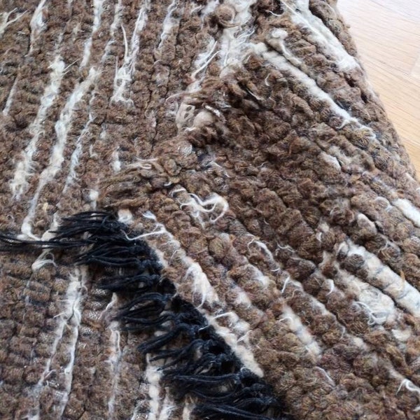 Thick rag rug brown 24 x 45 inches