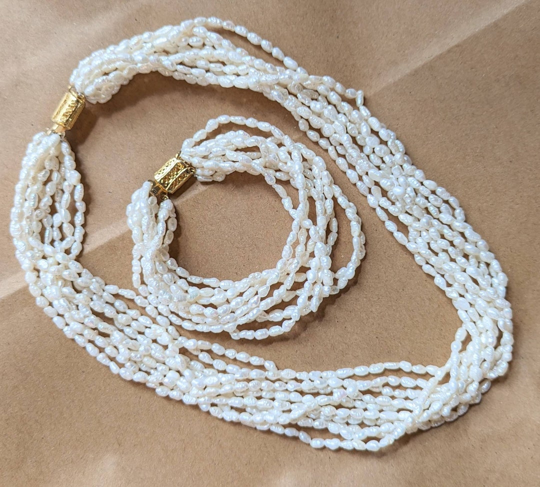 •CRADLE• freshwater pearl + gold necklace (18