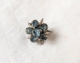 Midcentury ijzig blauwe ster broche pin