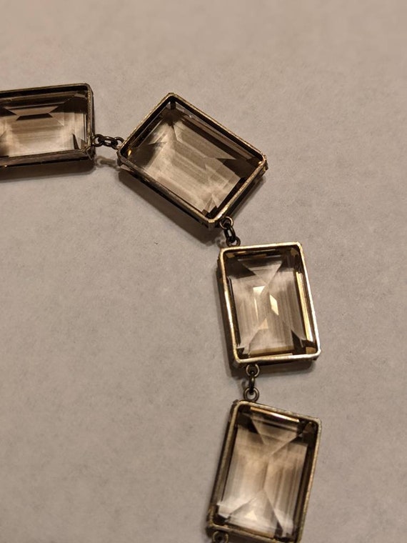 1930's smoky quartz sterling choker Japanese crys… - image 8