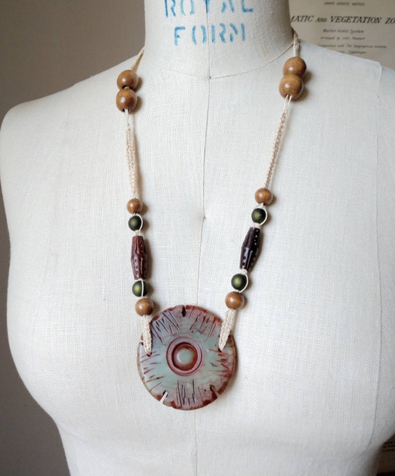 Chunky stone necklace primitive