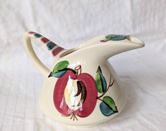 Purinton apple pitcher midcentury hand painted