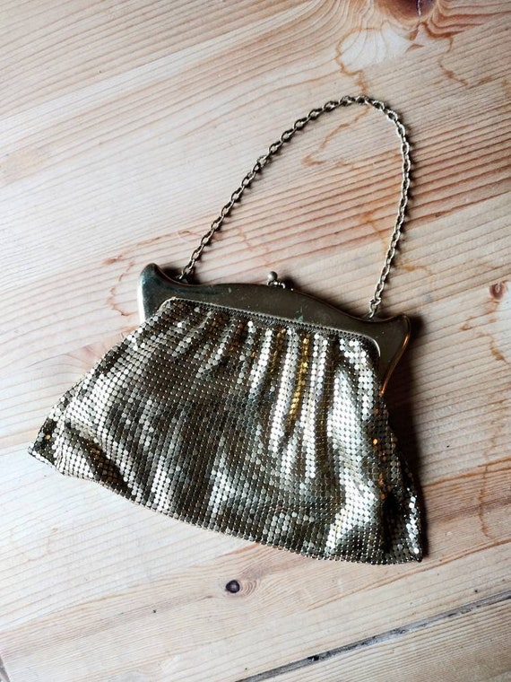 Whiting and Davis gold mesh purse - image 1