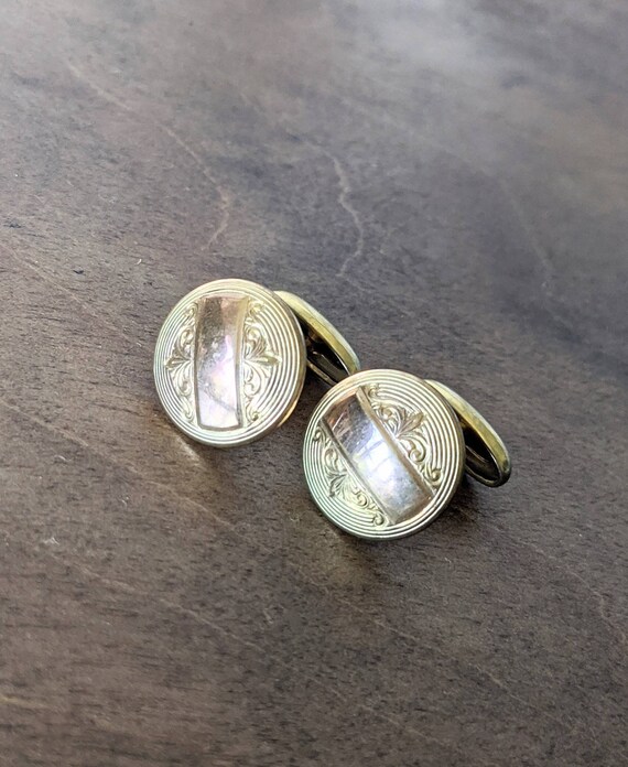 Boutons De Manchette Vintage Plaqué Or Rose - Poinçonné Fac-similé NIii 20mm - Occasion