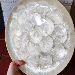 Capiz Muscheltablett Midcentury 12 Zoll