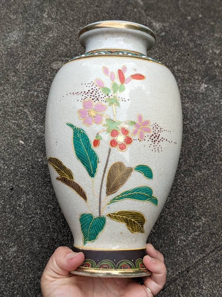 I.E. &amp; C. Co. Japan Hand-Painted Vase 花瓶 I.E. & C. Co. Japan Hand-Painted Vase 花瓶