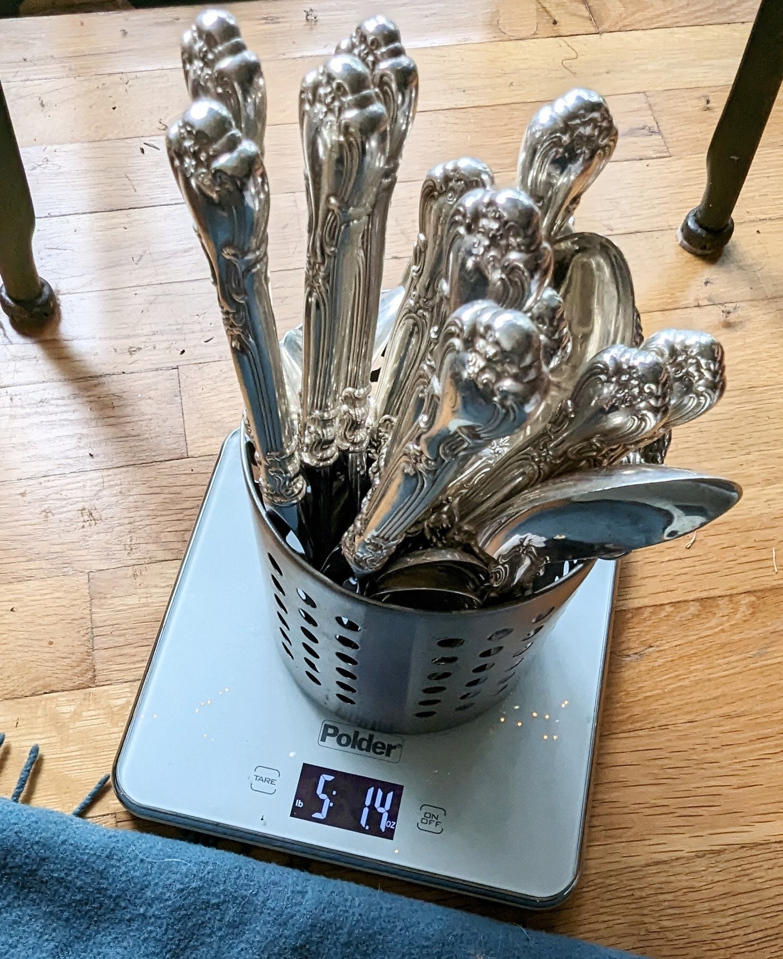 Solid Sterling Silver 5 PC Setting Flatware 1895 S Monogram