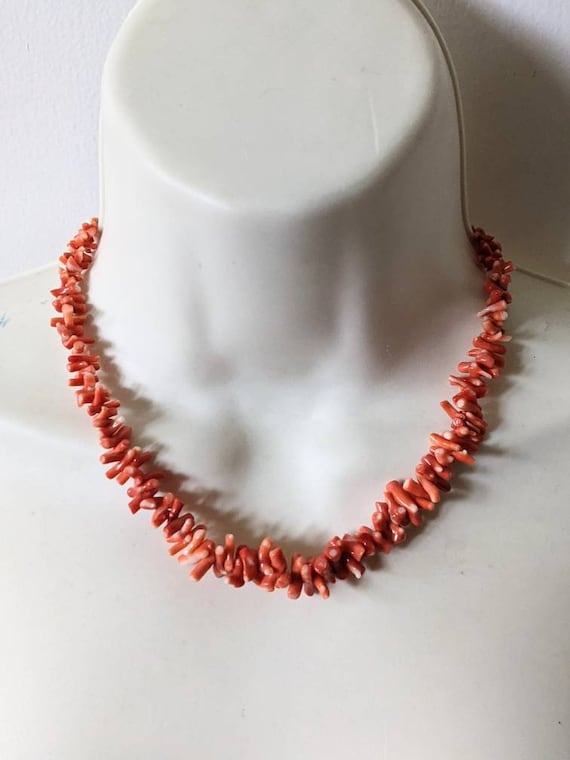 Antique coral choker 15 inch