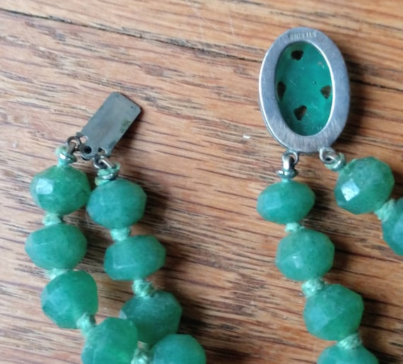 50's Aventurine choker 2 strand necklace - image 5