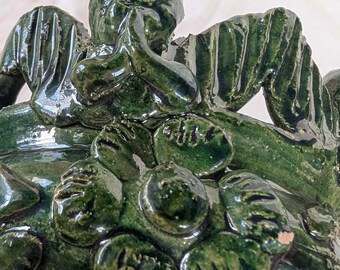 Oaxacan Traditional Green Ceramic Incense Burner Angels Copalera