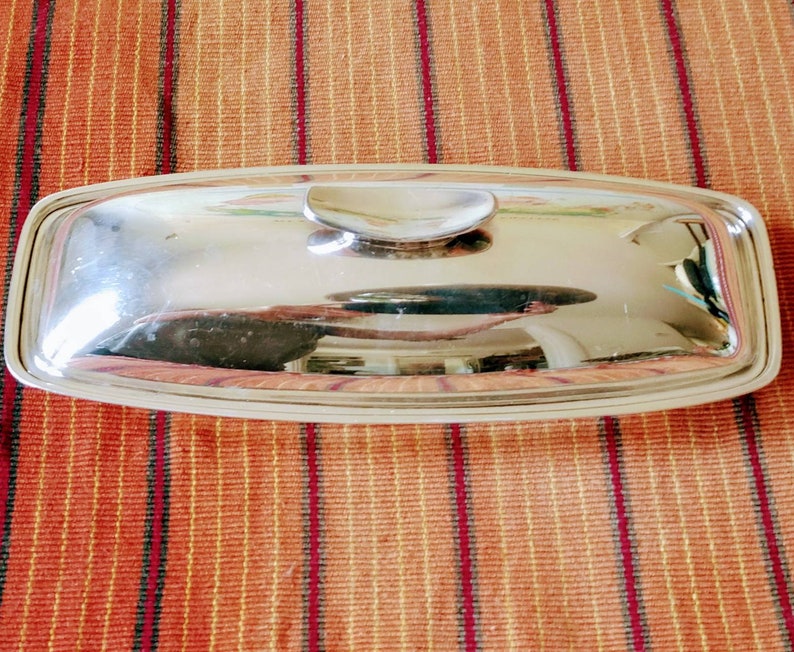 Gorham Midcentury butter dish silver plated 60/'s modern atomic space age Danish Scandinavian style