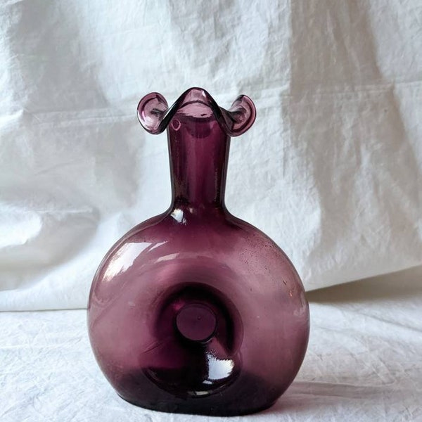 Blenko amethyst circle vase