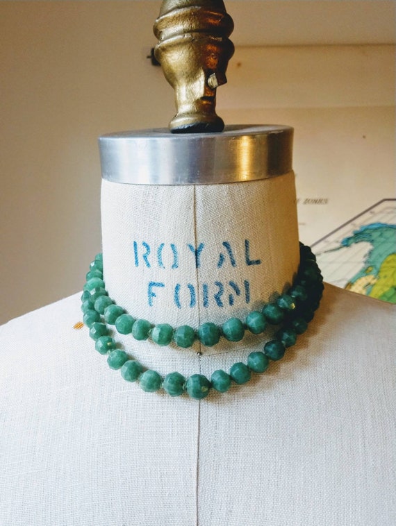 50's Aventurine choker 2 strand necklace - image 2