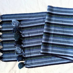 Ikat cotton table runner handwoven 12 x 54 inches