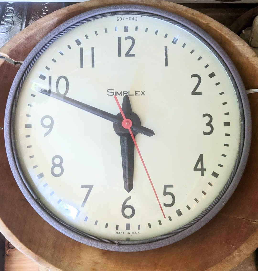 Industrial Simplex Wall Clock Domed Glass Etsy
