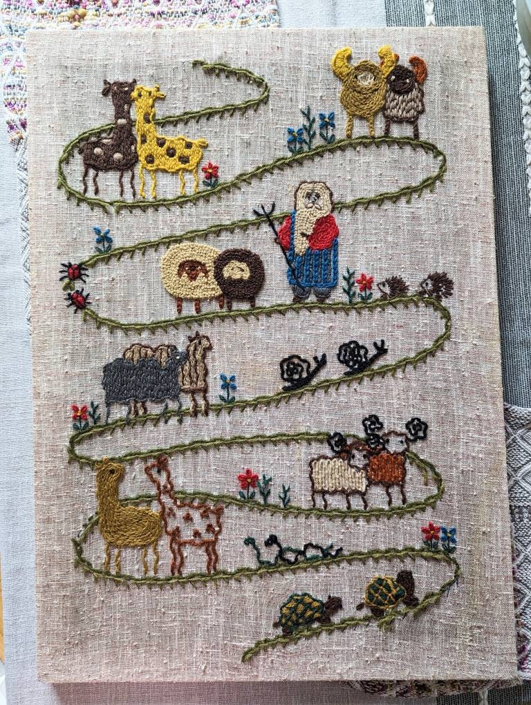 Kit De Broderie Crewel Vintage 1982 - L'Arche De Noé, 16x12, Neuf