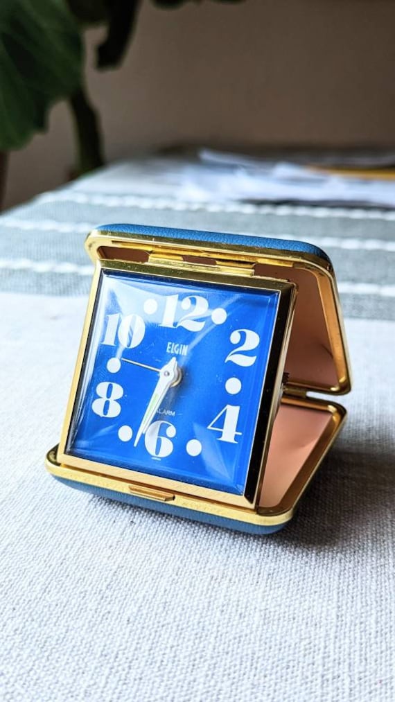 VTG Elgin Travel Clock Blue Japan Etsy UK