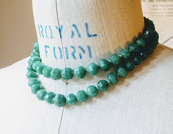 50's Aventurine choker 2 strand necklace - image 3