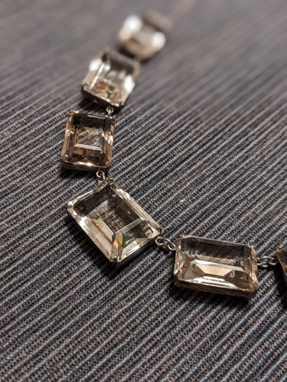 1930's smoky quartz sterling choker Japanese crys… - image 2