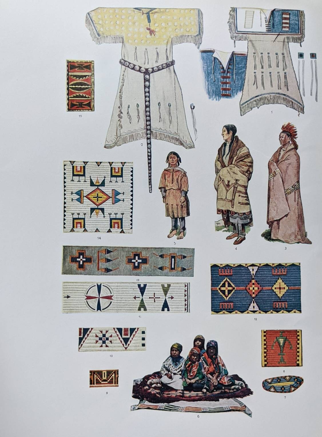 Native American Traditional Clothing Print Garments 10 X