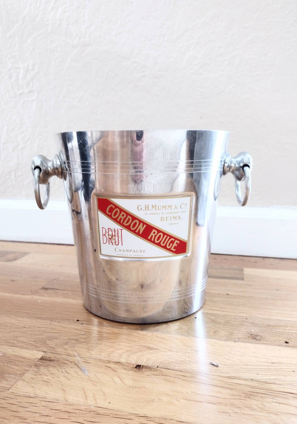 Rare Seau à champagne Cordon Rouge G H Mumm C 1930/50 Email