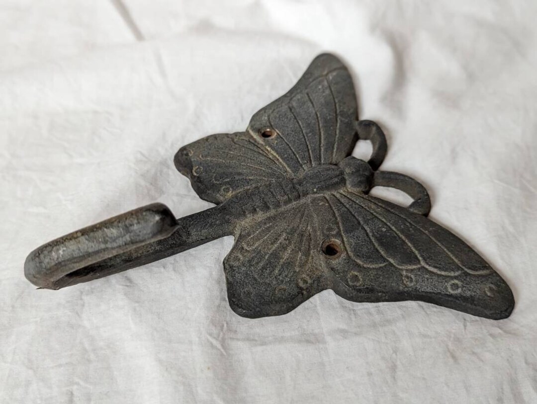 Iron Butterfly Wall Hook Etsy