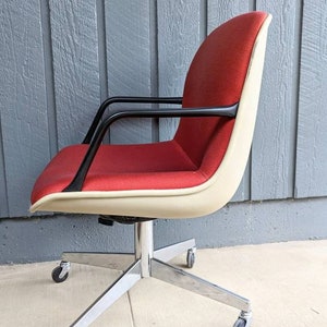 VTG Steelcase Pollock desk chair Knoll red upholstery original