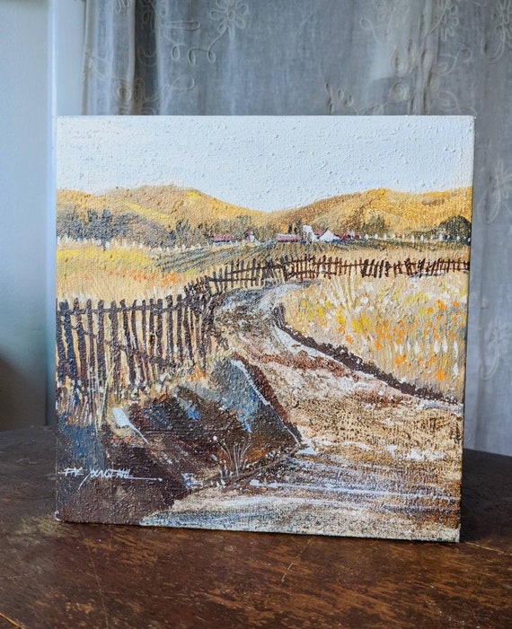 Dave Youngdahl Original Landscape Painting Farm Meadow Fence Road