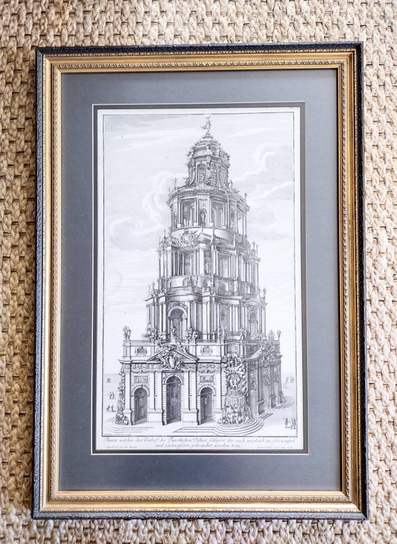 Circa 1700 etching Jeremias Wolff Architectural print
