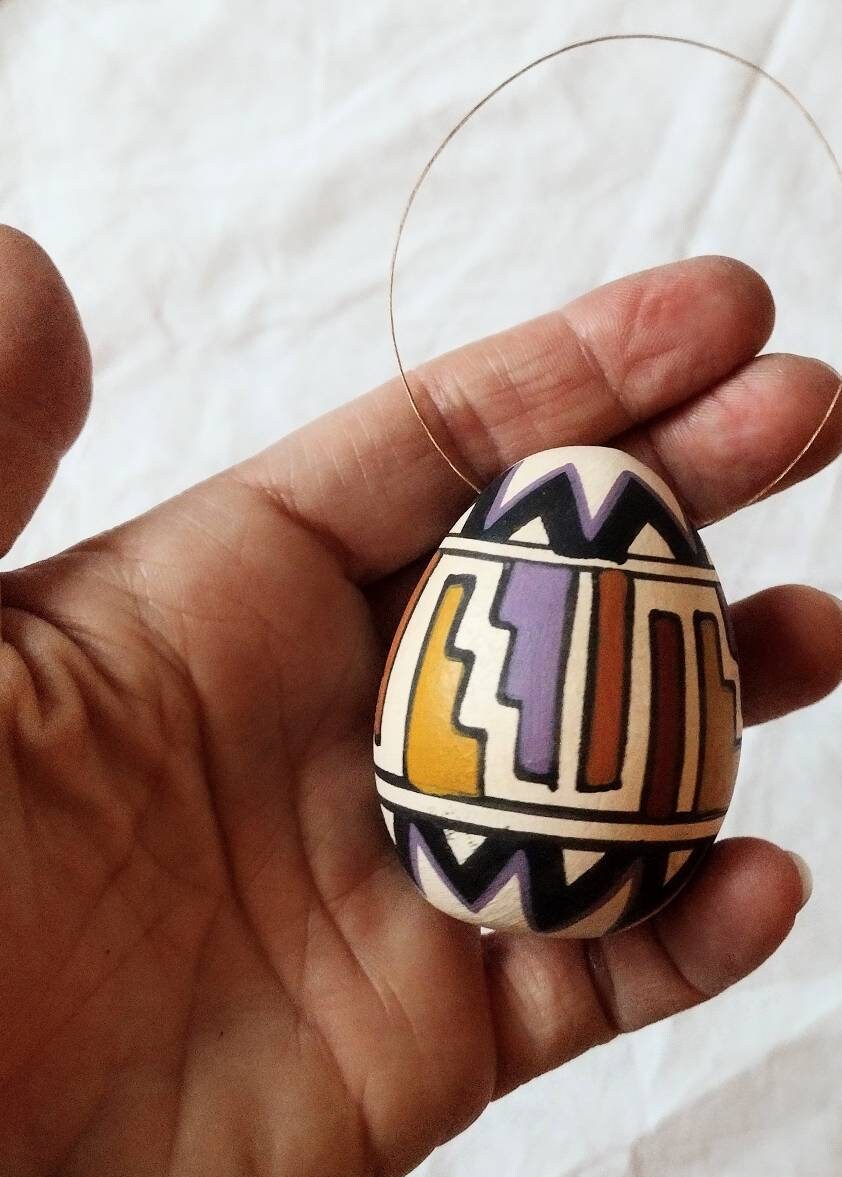 Southwest egg ornament hand painted
